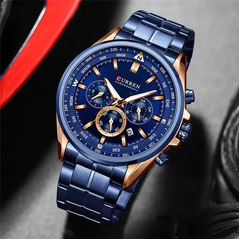 Curren Sport Chronograph Blue Dial Men's Watch | 8399